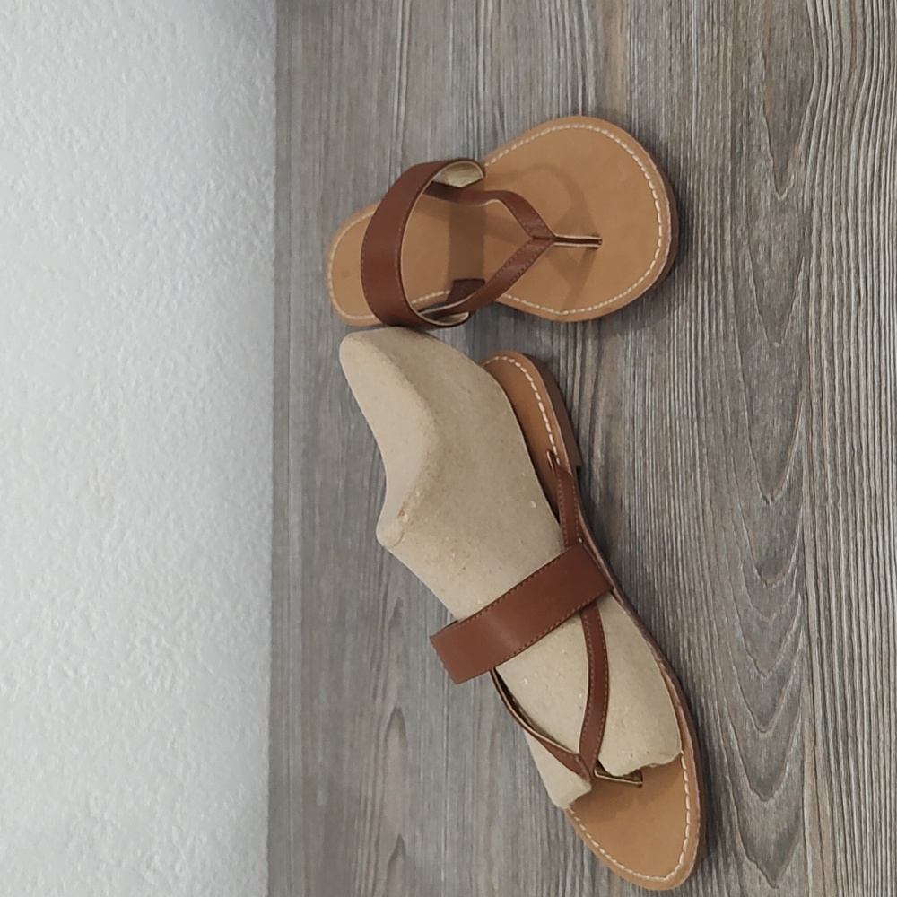 2 For 1 Ann Taylor LOFT Sandals New Brown Flip Flops Pink Orange Red Sandals 6 - Picture 2 of 15
